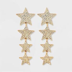 SUGARFIX by BaubleBar Gold Iridescent Star Dangle Earrings